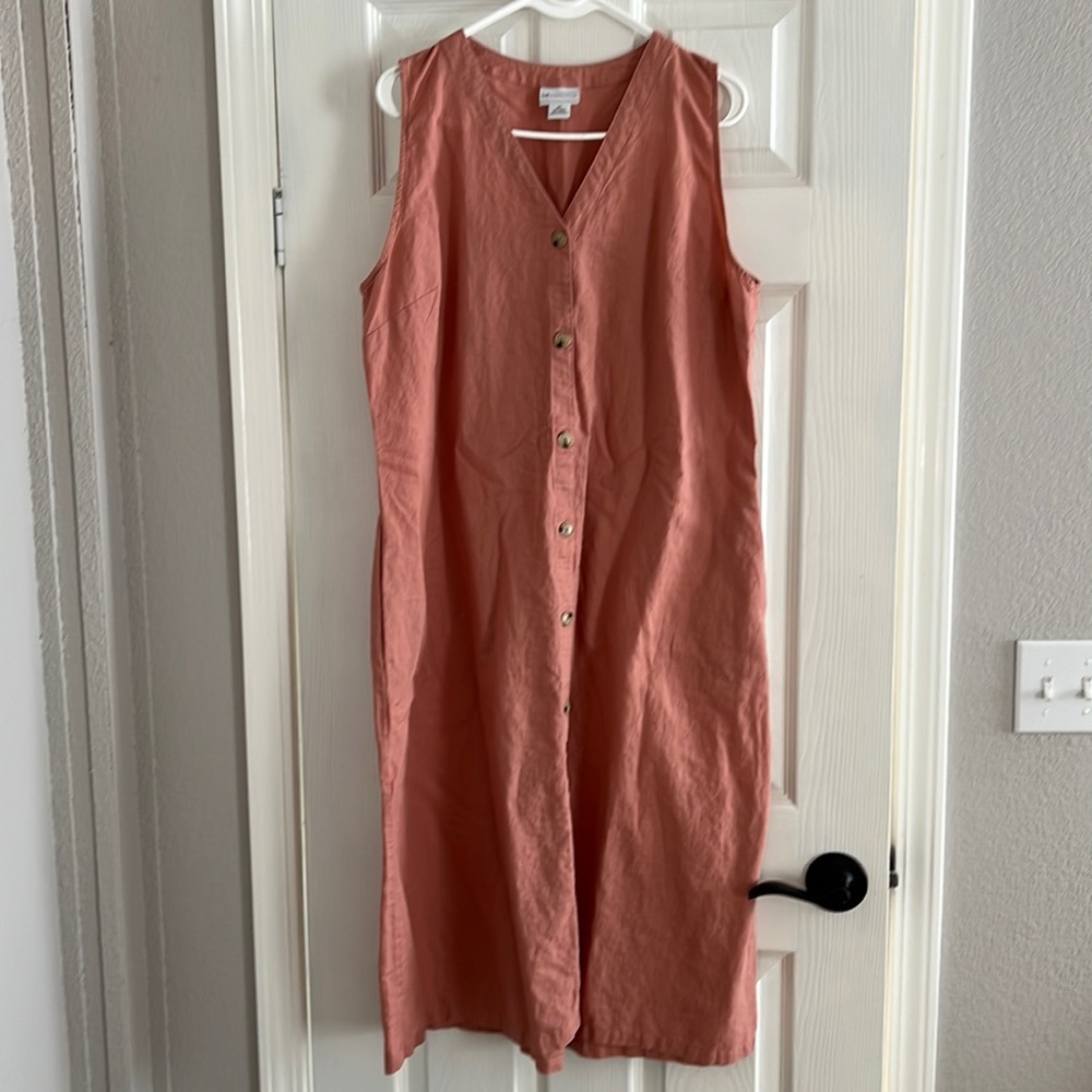 Liz Claiborne dusty pink linen/Cotton dress